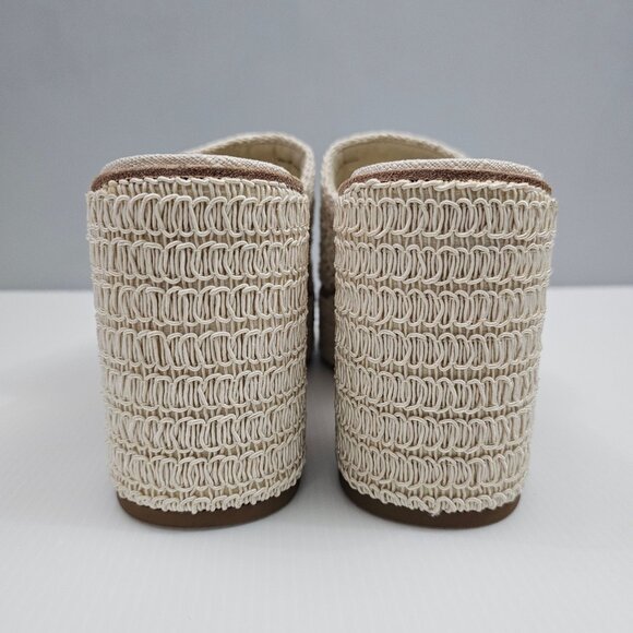 NEW Dolce Vita Ladin Wedge Womens 10 Ivory Cream Woven Platform Sandal Heels - Picture 8 of 12